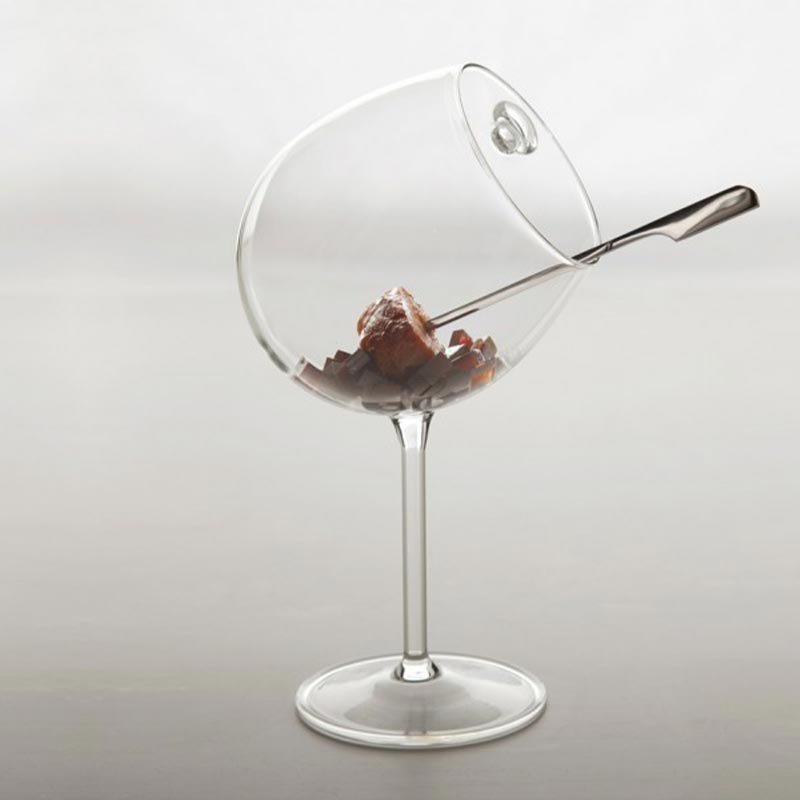 100% Chef Bourgogne Kulplu Cam Sunum Kasesi, 350 ml — 100% Chef