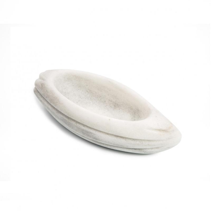 100% Chef Cacao Bean Kayık Mermer Sunum Tabağı, 21x8x6 cm, Beyaz — 100% Chef — Görsel 2