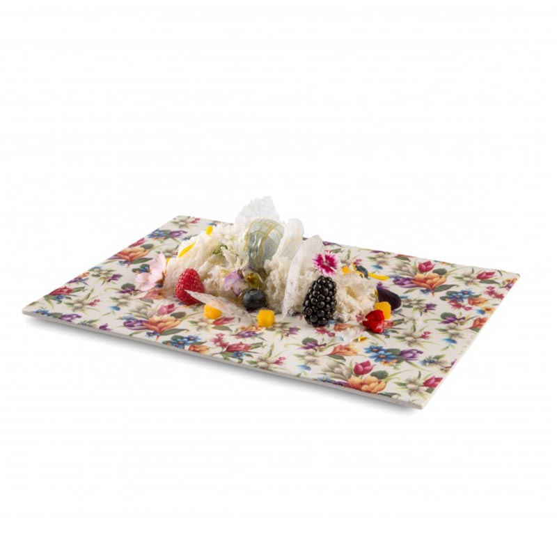 100% Chef Çiçek Baskılı Porselen Sunum Tabağı, 30x21 cm — 100% Chef — Görsel 2