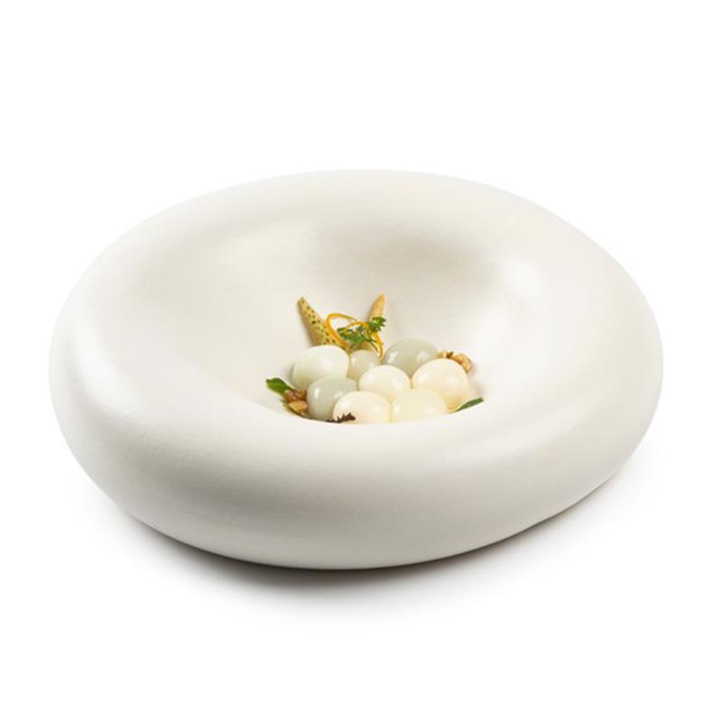 100% Chef Dune Porselen Sunum Tabağı, Mat, 23x7 cm, Beyaz — 100% Chef — Görsel 2