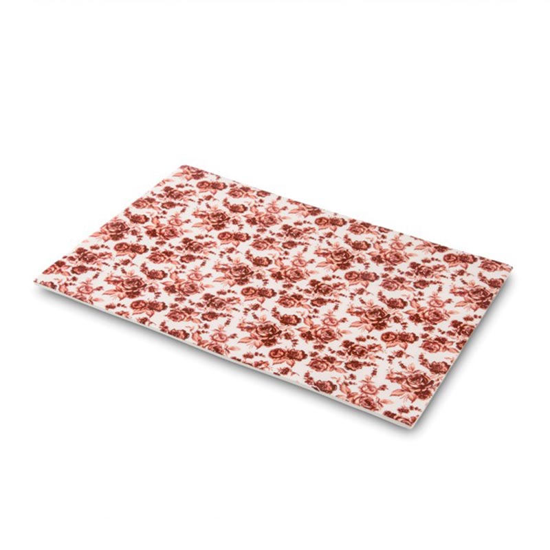 100% Chef Kırmızı Çiçek Baskılı Porselen Sunum Tabağı, 30x21 cm — 100% Chef