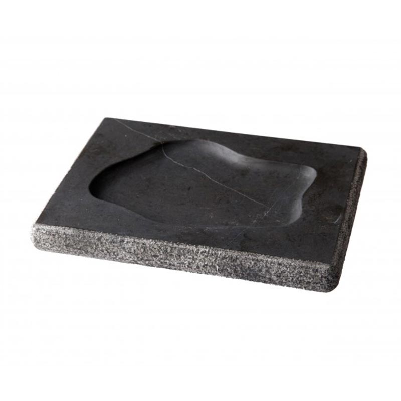 100% Chef Lagoon Mermer Sunum Tabağı, 18x14 cm, Siyah — 100% Chef
