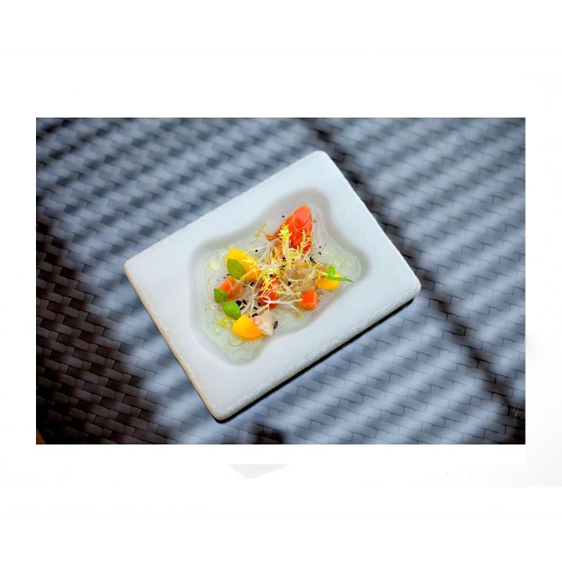 100% Chef Lagoon Mermer Sunum Tabağı, 18x14 cm, Beyaz — 100% Chef — Görsel 2