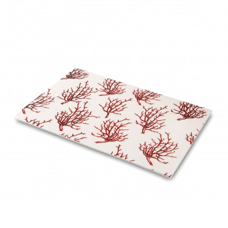 100% Chef Mercan Baskılı Porselen Sunum Tabağı, 30x21 cm — 100% Chef