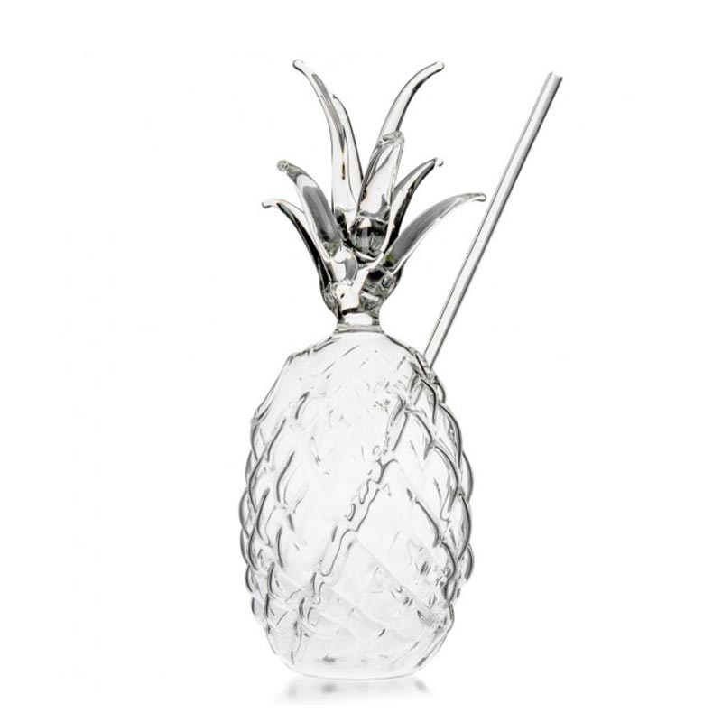 100% Chef Pipetli Ananas Cam Kokteyl Bardağı, 300 ml — 100% Chef