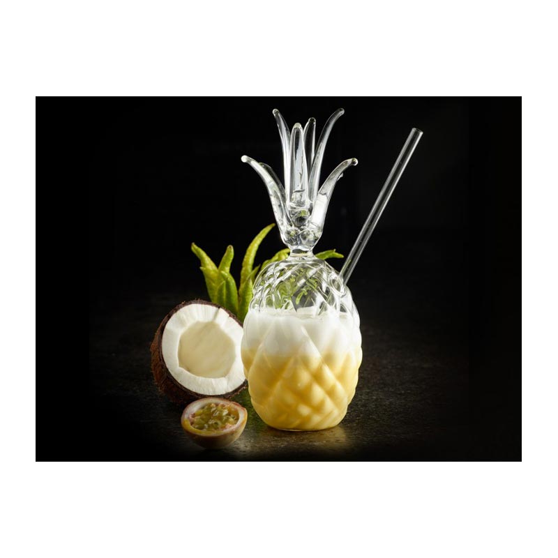 100% Chef Pipetli Ananas Cam Kokteyl Bardağı, 300 ml — 100% Chef — Görsel 2