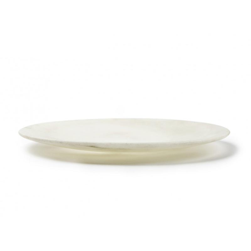 100% Chef Smooth Rim Mermer Sunum Tabağı, 30 cm, Beyaz — 100% Chef