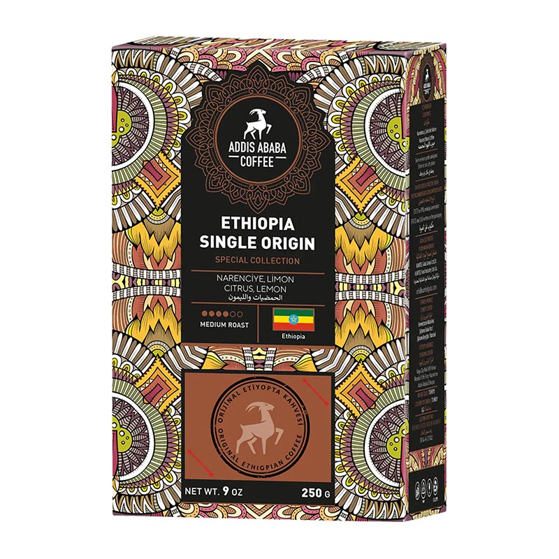 Addis Ababa Etiyopya Single Orijin Öğütülmüş Kahve, 250 gr — Addis Ababa Coffee