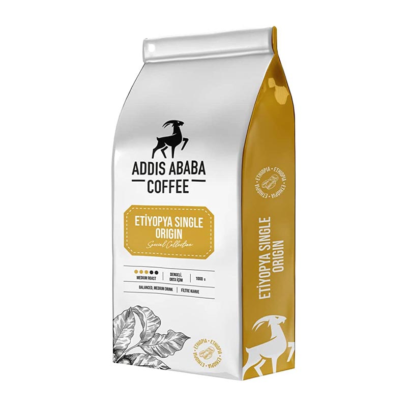 Addis Ababa Etiyopya Single Orijin Öğütülmüş Kahve, 1000 gr — Addis Ababa Coffee