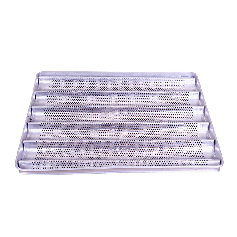 Almetal Delikli Alüminyum Baget Ekmek Tavası, 60x80 cm — Almetal