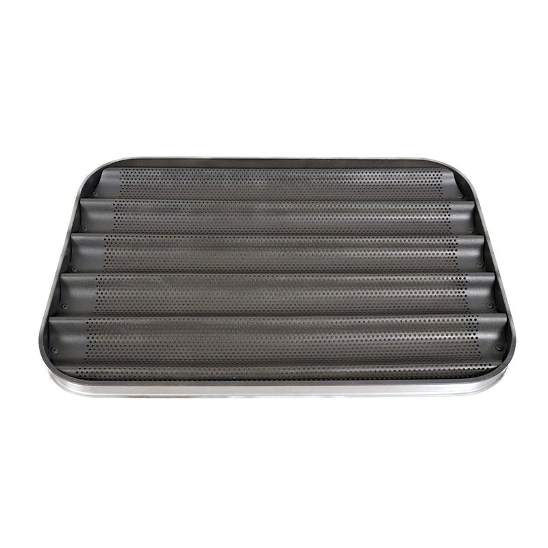 Almetal Kaplamalı Alüminyum Delikli Baget Ekmek Tavası, 59x80 cm — Almetal