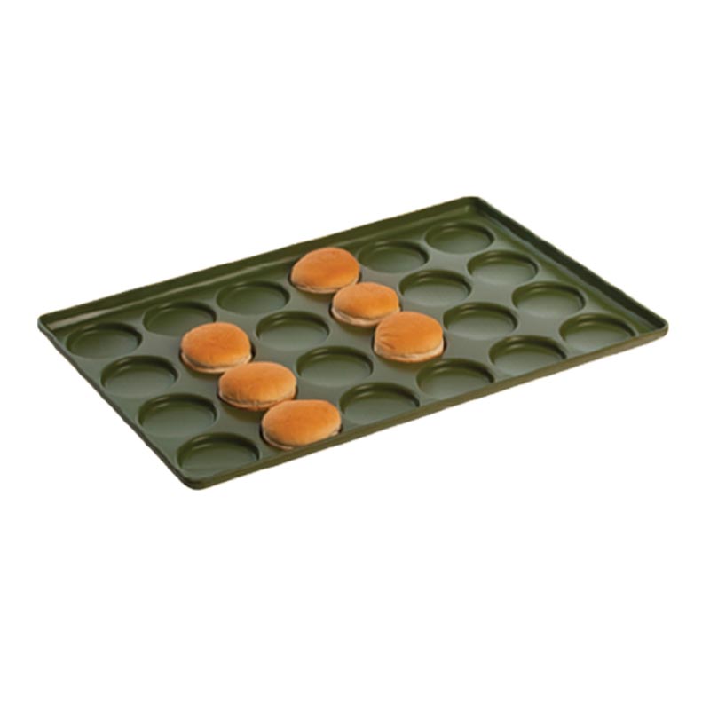 Almetal Kaplamalı Alüminyum Hamburger Ekmeği Tavası, 24 Gözlü, 60x90 cm — Almetal