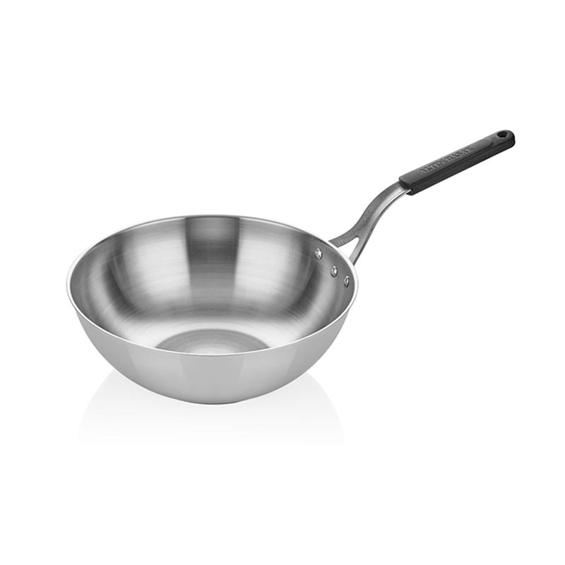 Altınbaşak İndüksiyon Çelik Wok Tava, 28 cm, Siyah Saplı — Altınbaşak