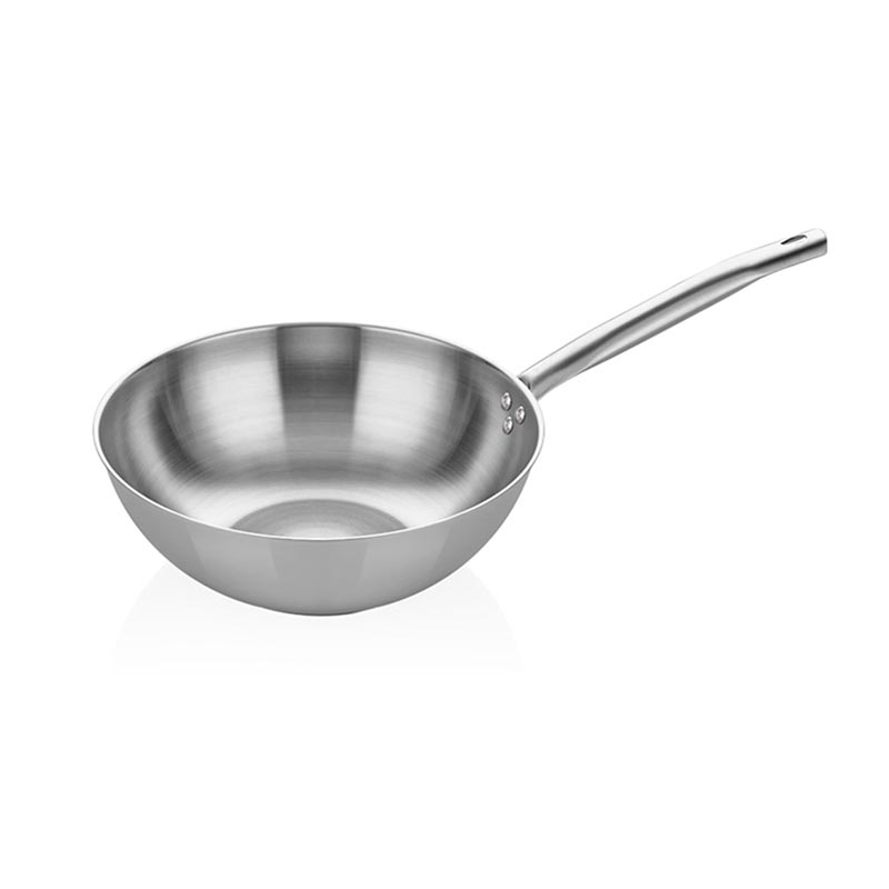 Altınbaşak İndüksiyon Çelik Wok Tava, 28 cm, Gümüş Saplı — Altınbaşak