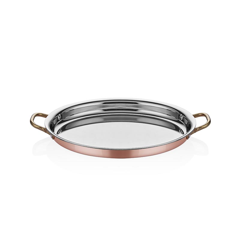 Altınbaşak Multi Metal Bakır Oval Sığ Omlet Tavası, 25x17 cm — Altınbaşak
