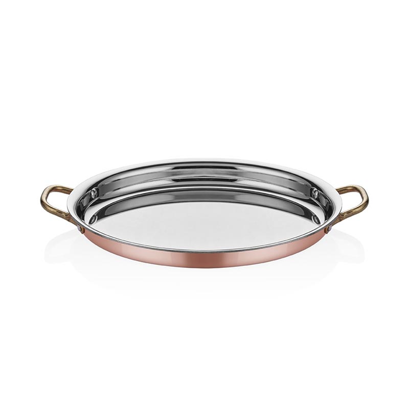 Altınbaşak Multi Metal Bakır Oval Sığ Omlet Tavası, 28x21 cm — Altınbaşak
