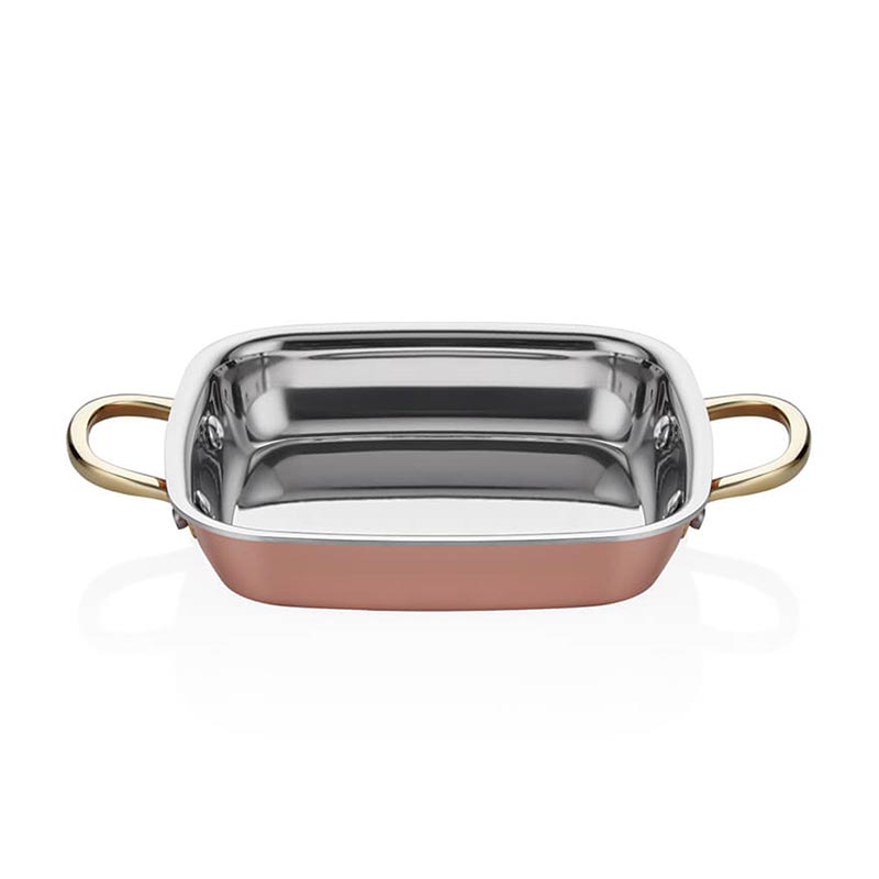 Altınbaşak Multi Metal Kare Sahan, 14x16 cm, Bakır — Altınbaşak