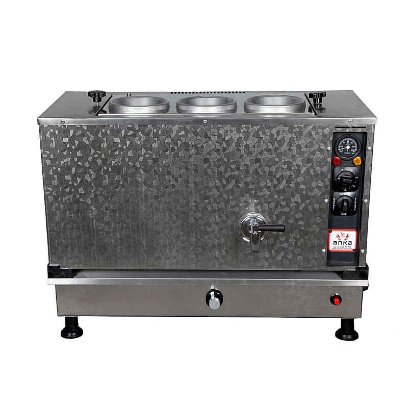 Anka Pro Kompakt Full Otomatik 3 Demlikli Çay Kazanı, 30 L, Elektrikli+Gazlı, Inox — Anka