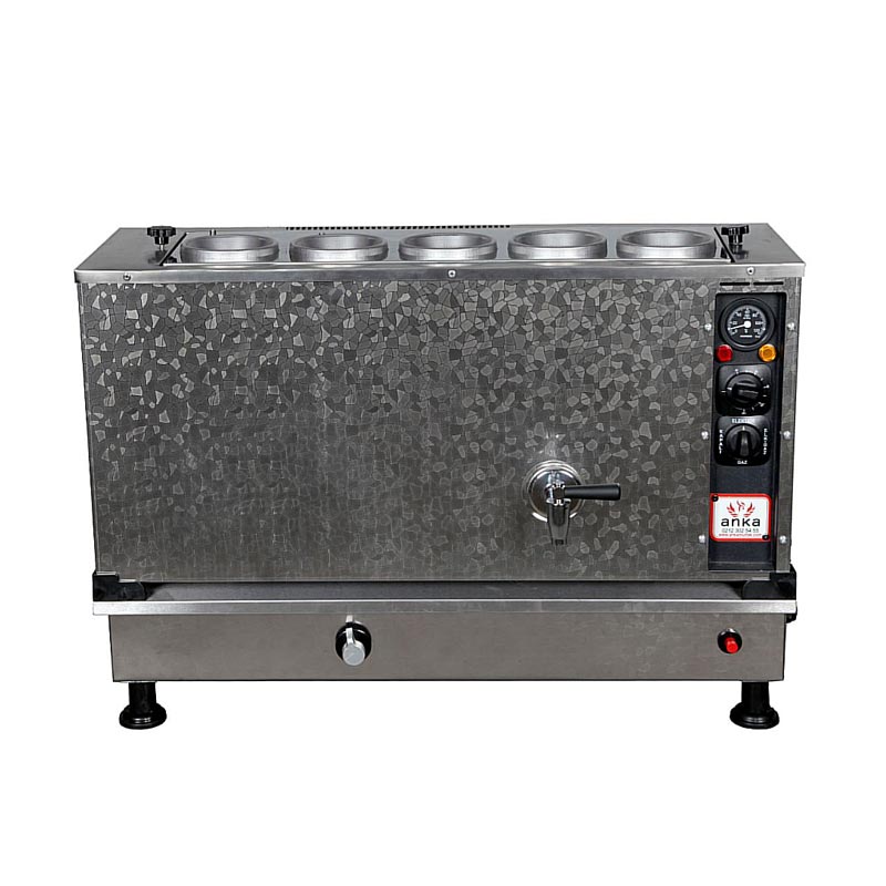 Anka Pro Kompakt Full Otomatik 5 Demlikli Çay Kazanı, 50 L, Elektrikli+Gazlı, Inox — Anka