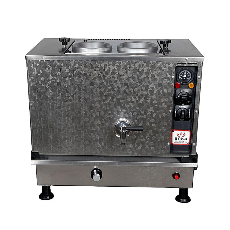 Anka Pro Kompakt Full Otomatik 2 Demlikli Çay Kazanı, 20 L,Elektrikli+Gazlı, Inox — Anka