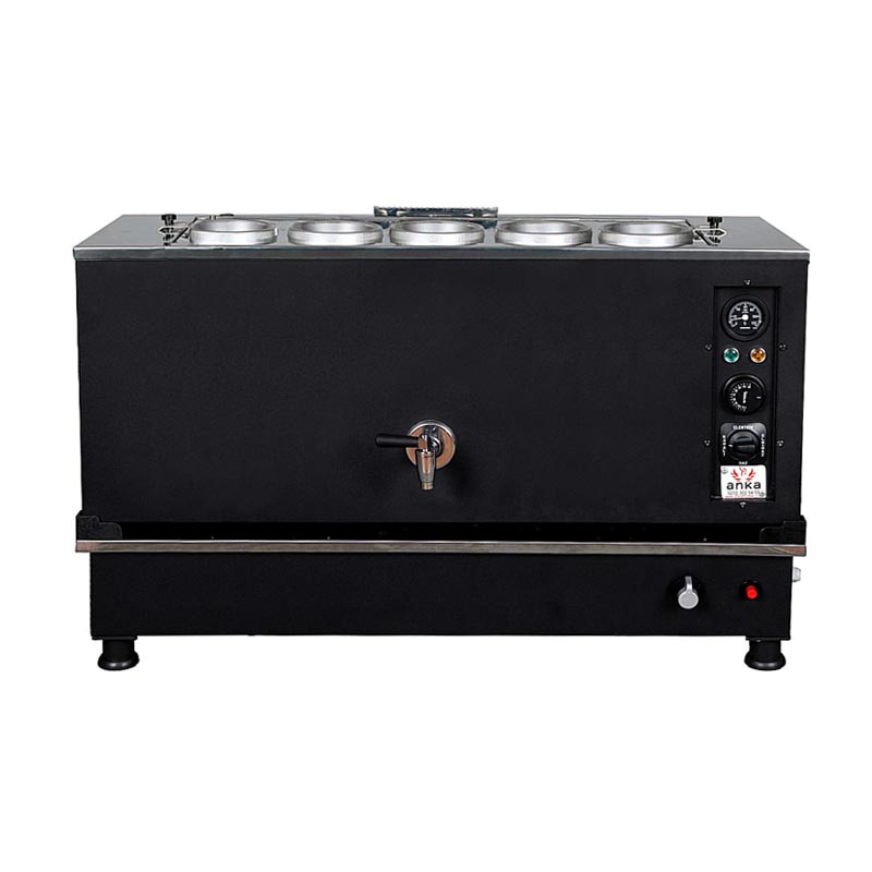 Anka Pro Kompakt Full Otomatik 5 Demlikli Çay Kazanı, 50 L, Elektrikli+Gazlı, Siyah — Anka
