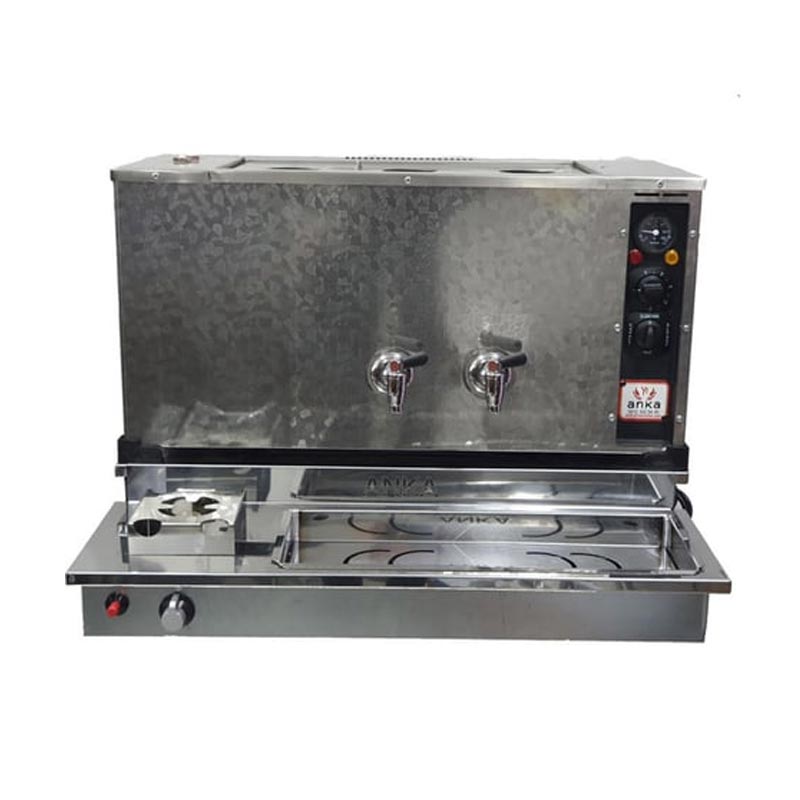 Anka Pro Plus Otomatik 4 Demlikli Çay Kazanı, 40 L, Elektrikli+Gazlı, Inox — Anka