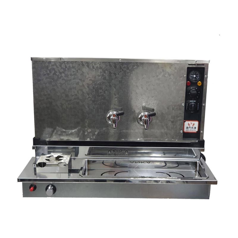 Anka Pro Plus Otomatik 6 Demlikli Çay Kazanı, 60L, Elektrikli+Gazlı, Inox — Anka