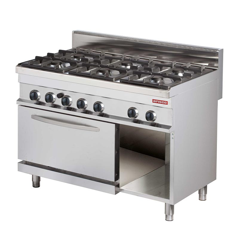 Arisco Hotmax 700 Kuzine, 6 Gözlü, 120x70x90 cm, Elektrikli Fırınlı, Gazlı — Arisco