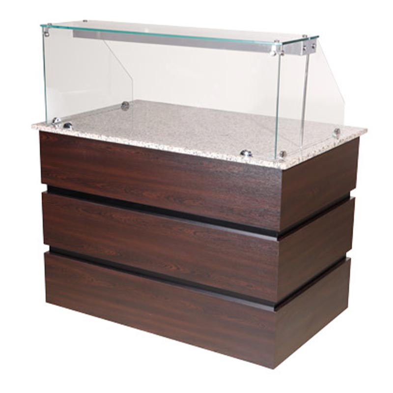 Arisco Nötr Saladbar, 157x80x135 cm, Açık Dolaplı, Kahverengi — Arisco