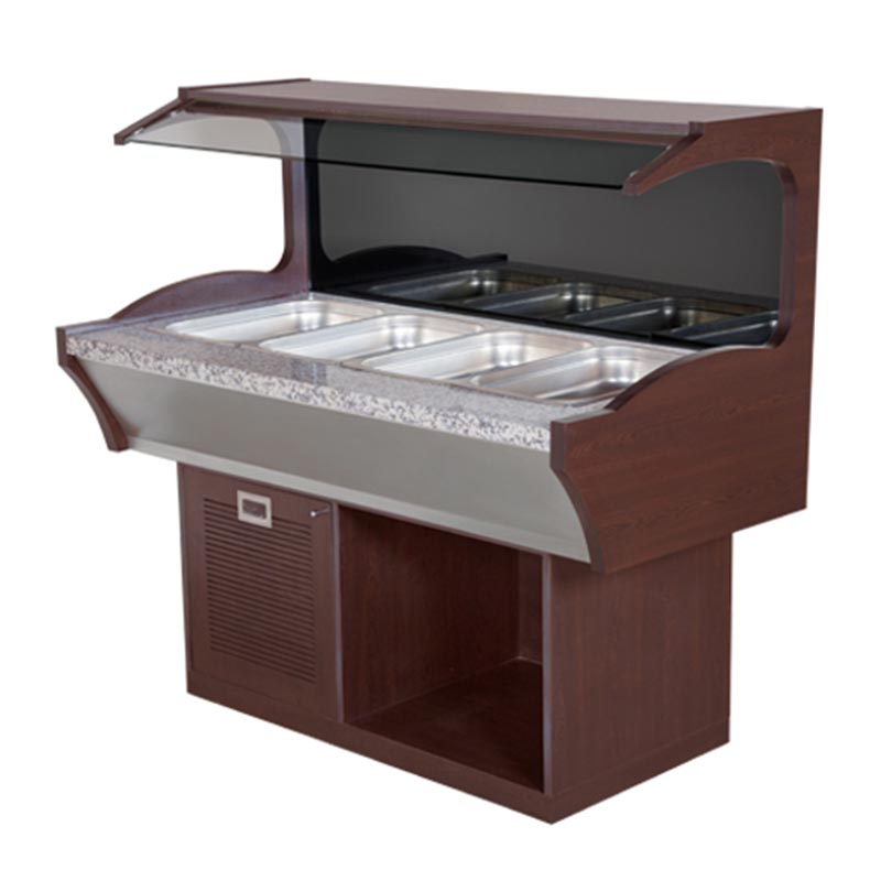 Arisco Soğutmalı Saladbar, 4xGN 1/1, Elektrikli, Maun — Arisco
