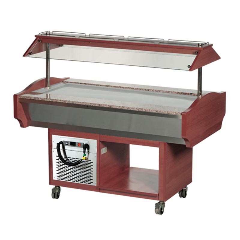 Arisco Soğutmalı Saladbar, Düz Yüzeyli, 150x90x87 cm, Elektrikli, Maun — Arisco
