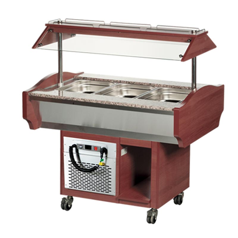 Arisco Soğutmalı Saladbar, GN 3/1 Kapasiteli, Elektrikli, Maun — Arisco