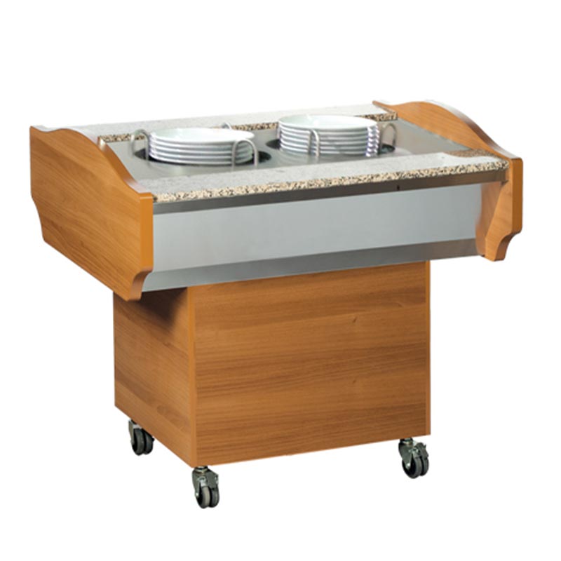 Arisco Tabak Otomat Arabası, Isıtmalı, 100 Tabak Kapasiteli, Elektrikli, Maun — Arisco