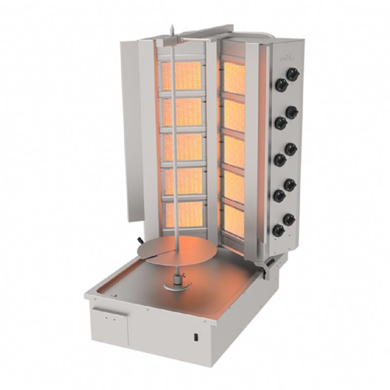 Atalay ADG-10A Alttan Motorlu V Tipi Döner Makinesi, 5+2 Radyanlı, Doğalgazlı — Atalay