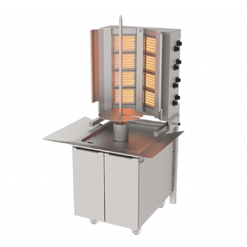 Atalay ADG-8D Alttan Motorlu Duvara Monteli Alt Arabalı Döner Makinesi, 4+2 Radyanlı, LPG'li — Atalay