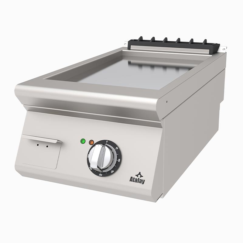 Atalay AEI-473-CR 730 Seri Set Üstü Düz Pleyt Izgara, 40x73x30 cm, Krom, Elektrikli — Atalay