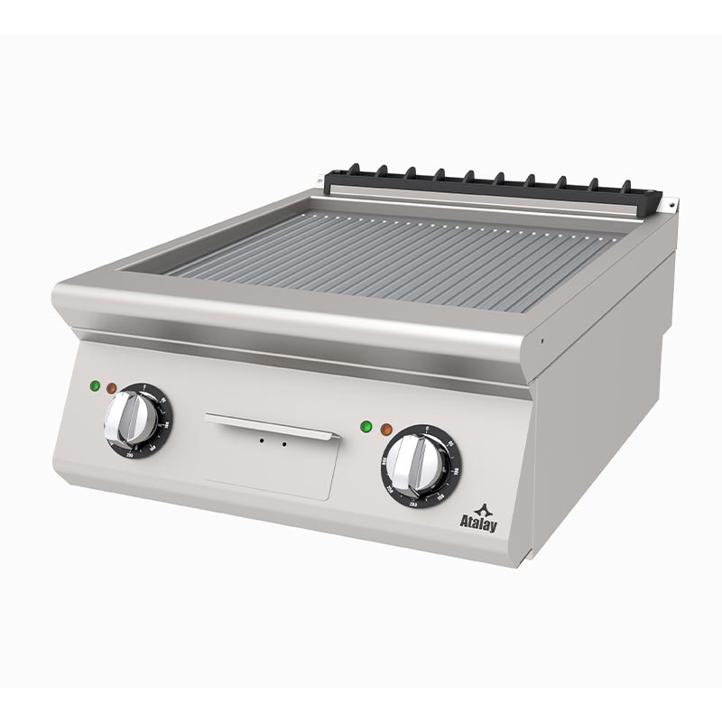 Atalay AEI-673-N 730 Seri Set Üstü Nervürlü Pleyt Izgara, 60x73x30 cm, Elektrikli — Atalay