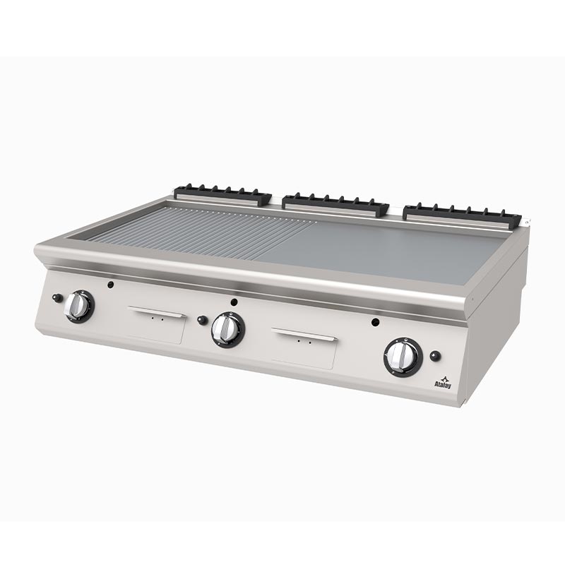 Atalay AGI-1273-ND 730 Seri Set Üstü Nervürlü+Düz Izgara, 120x73x30 cm, LPG'li — Atalay