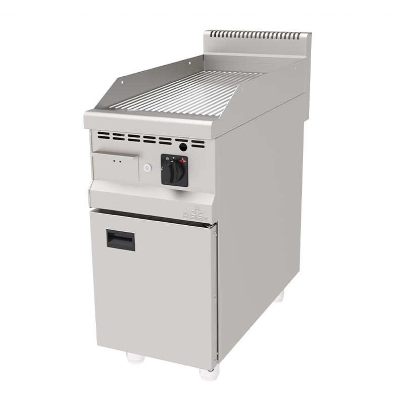 Atalay AGI-490NCR 900 Seri Nervürlü Pleyt Izgara, 40x90 cm, Krom Yüzeyli, LPG'li — Atalay