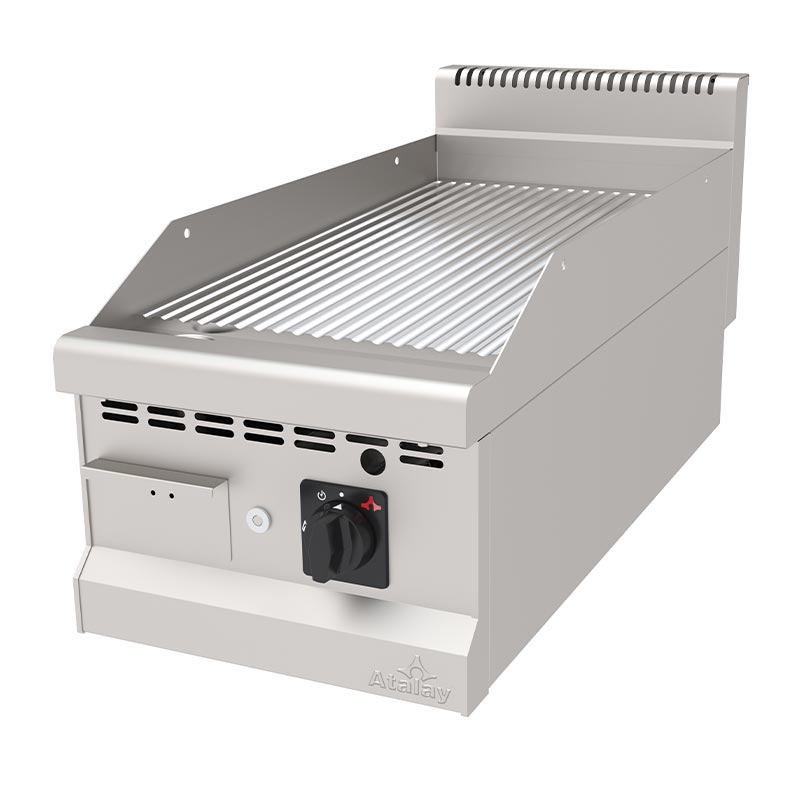 Atalay AGI-490NSCR 900 Seri Setüstü Nervürlü Pleyt Izgara, 40x90 cm, Krom Yüzeyli, Doğalgazlı — Atalay