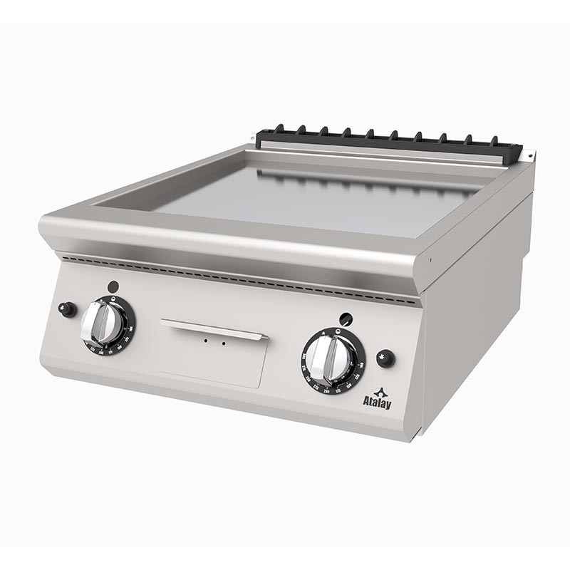 Atalay AGI-673-CR 730 Seri Set Üstü Düz Pleyt Izgara, 60x73x30 cm, Krom, Doğalgazlı — Atalay