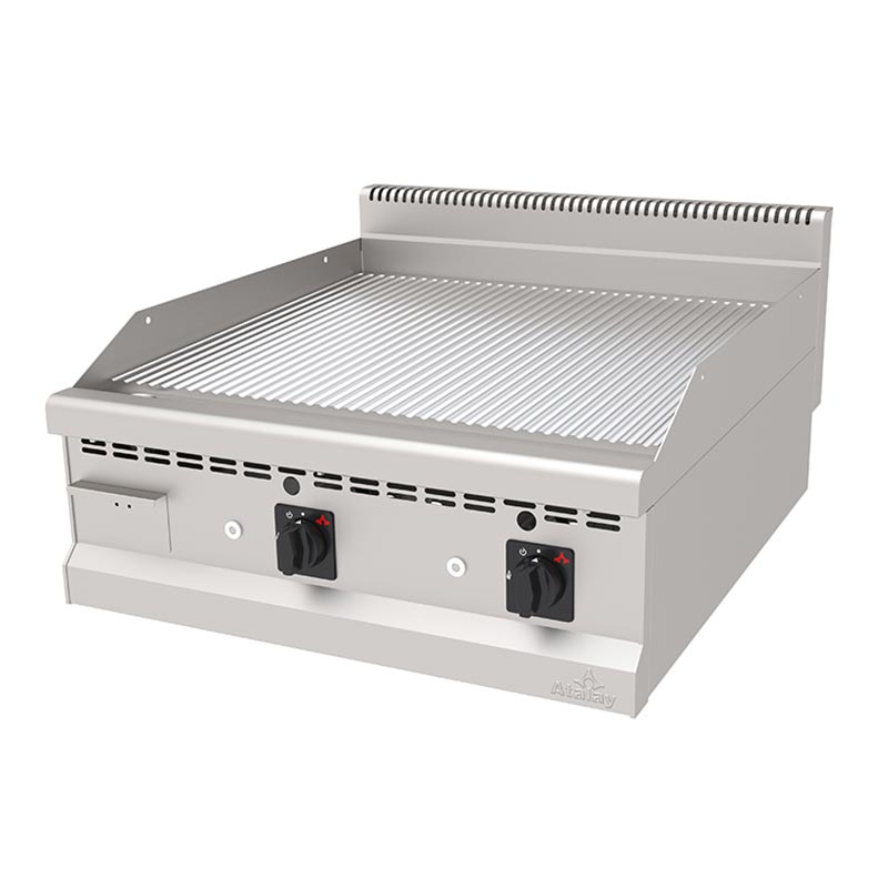 Atalay AGI-890NSCR 900 Seri Setüstü Nervürlü Pleyt Izgara, 80x90 cm, Krom Yüzeyli, Doğalgazlı — Atalay