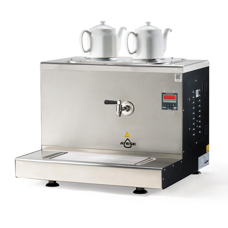 Ateşe Cappadocia Dijital 2 Demlikli Çay Kazanı, 30 L, Gaz+Elektrikli, Inox — Ateşe