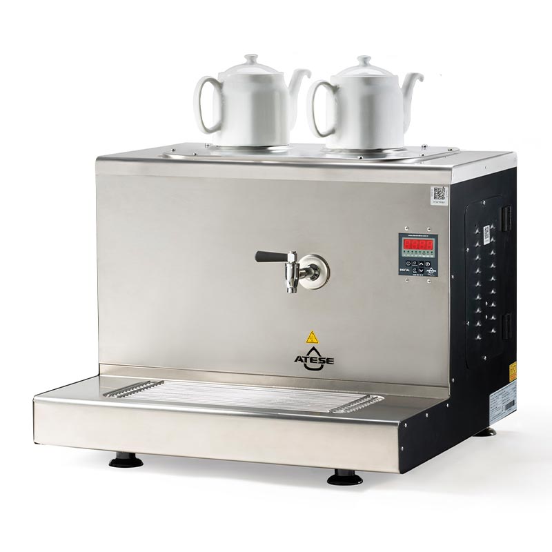 Ateşe Cappadocia Dijital 2 Demlikli Çay Kazanı, 30 L, Elektrikli, Inox — Ateşe