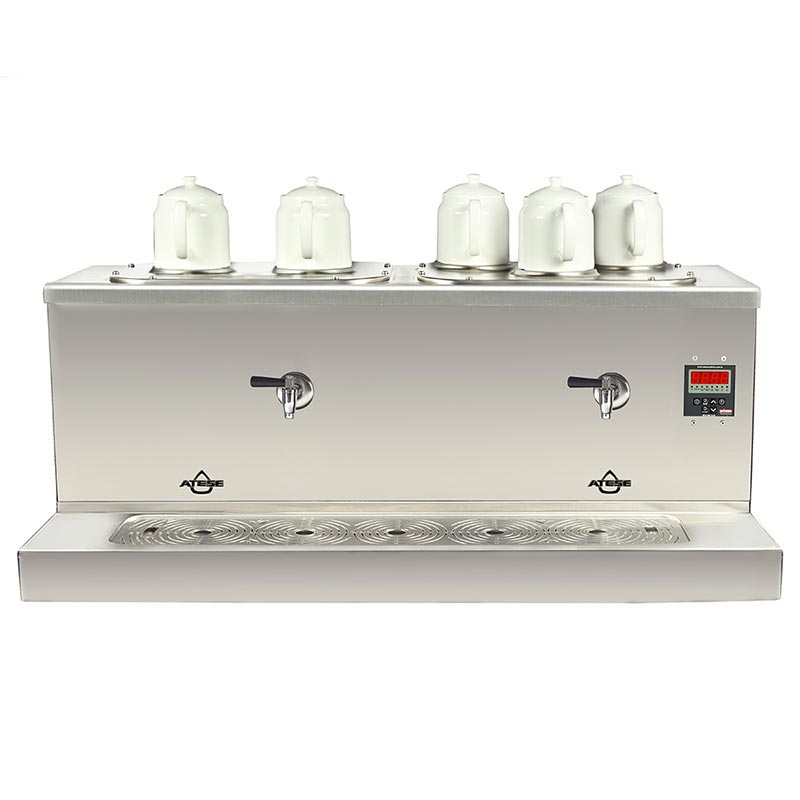 Ateşe Cappadocia Dijital 5 Demlikli Çay Kazanı, 30+30 L, Gaz+Elektrikli, Inox — Ateşe