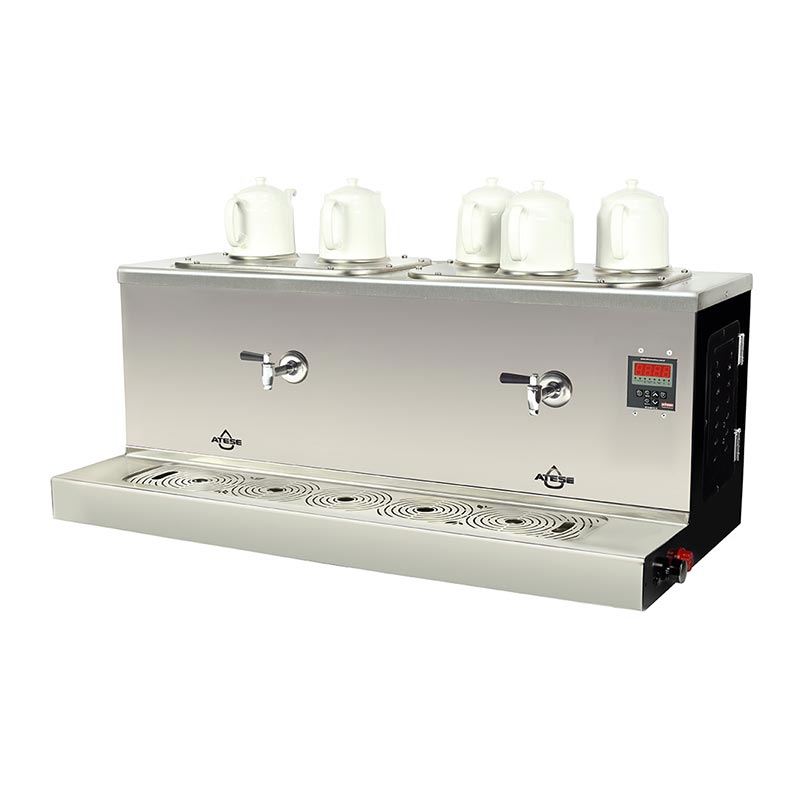 Ateşe Cappadocia Dijital 5 Demlikli Çay Kazanı, 30+30 L, Gaz+Elektrikli, Statik Boyalı — Ateşe