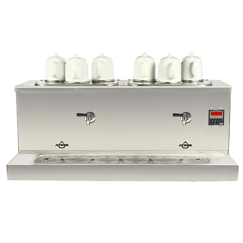 Ateşe Cappadocia Dijital 6 Demlikli Çay Kazanı, 30+30 L, Elektrikli, Statik Boyalı — Ateşe