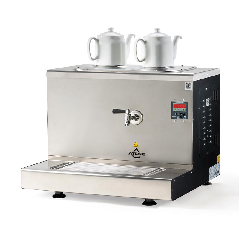 Ateşe Cappadocia Smart 2 Demlikli Çay Kazanı, 30 L, Gaz+Elektrikli, Inox — Ateşe