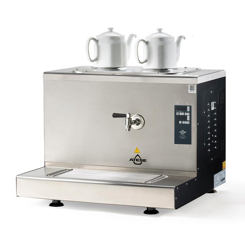 Ateşe Cappadocia Smart Plus 2 Demlikli Çay Kazanı, 30 L, Gaz+Elektrikli, Inox — Ateşe