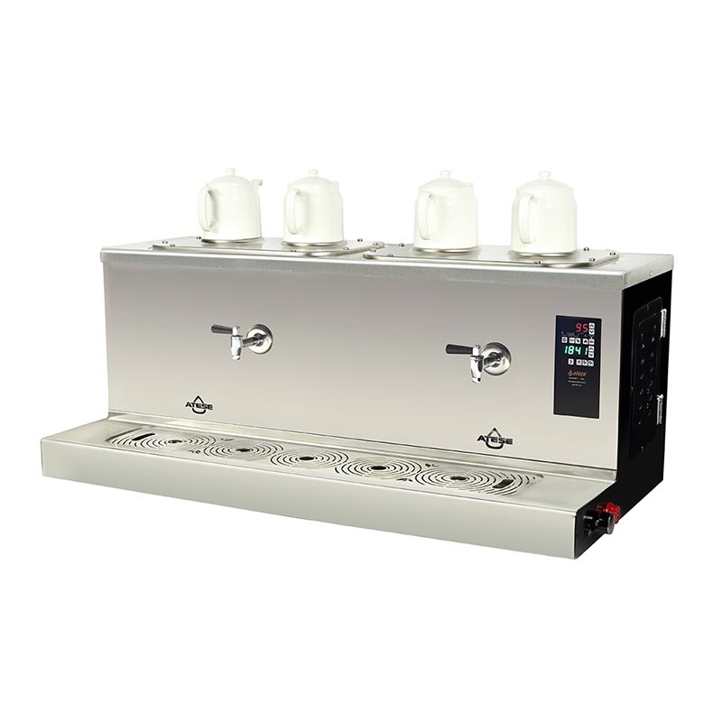 Ateşe Cappadocia Smart Plus 4 Demlikli Çay Kazanı, 30+30 L, Gaz+Elektrikli, Statik Boyalı — Ateşe